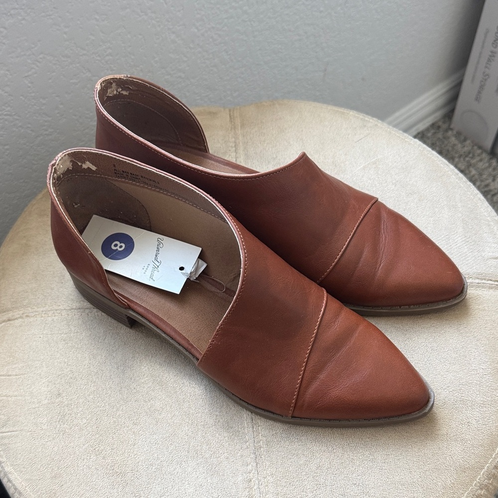 a new day Cognac Pointed Toe Cutout Flats